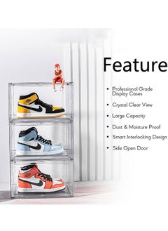 GoldenLike Shoe Storage Box,Shoe Organizer for Closet 12 Pack Stackable Shoe Boxes Clear Plastic Shoe Containers Shoe Storage Organizer Bins with Lids  - Image 4
