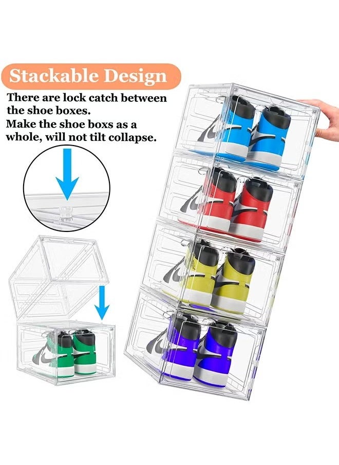 GoldenLike - Shoe Storage Box,Shoe Organizer for Closet 12 Pack Stackable Shoe Boxes Clear Plastic Shoe Containers Shoe Storage Organizer Bins with Lids - Image 1