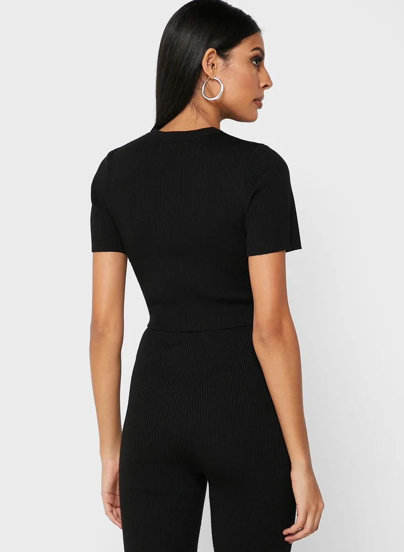 Missguided Ribbed Knitted Crop Top