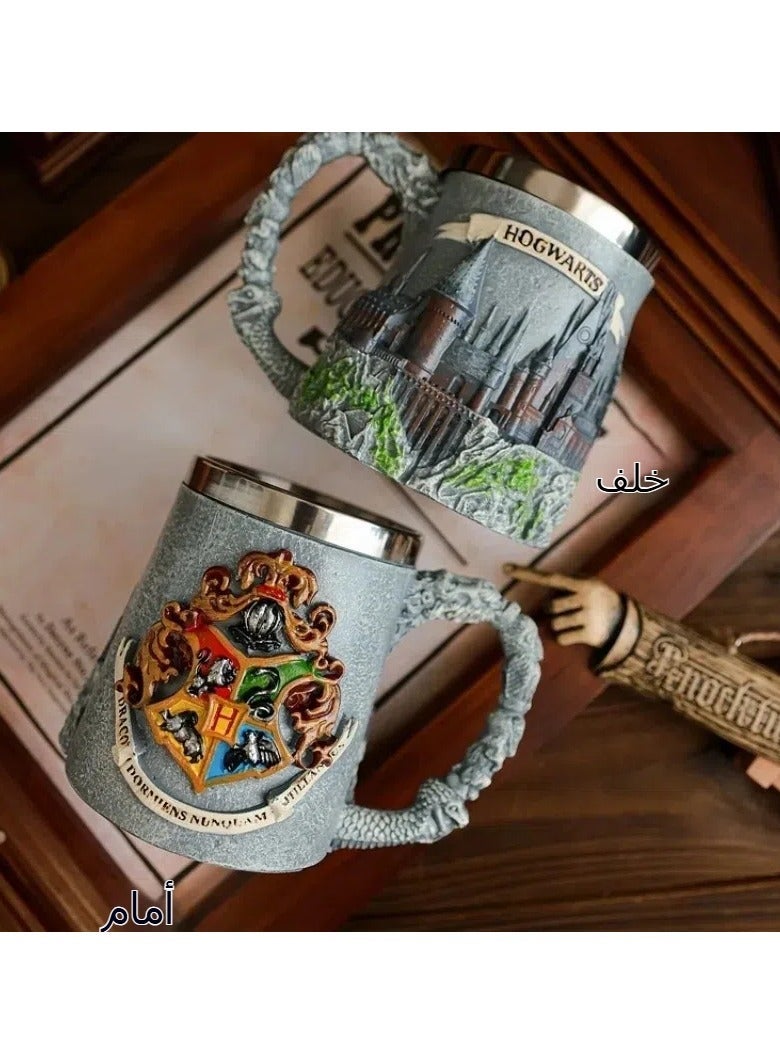 general Harry Potter - Themed Castle - Shaped Stainless Steel Mug, Magic Academy - Inspired Vintage Drinking Cup - Image 3