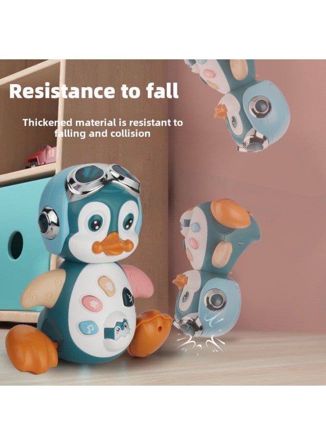 Electric Singing Dancing Penguin Children's Toys 0-1 Year Old Baby Sound And Light Swing Small Yellow Duck Early Education Educational Toys-Color:Red Hat-voice-controlled Swing Penguin-Specifications:Charging Version + Color Box + Screwdriver For Free  - Image 5