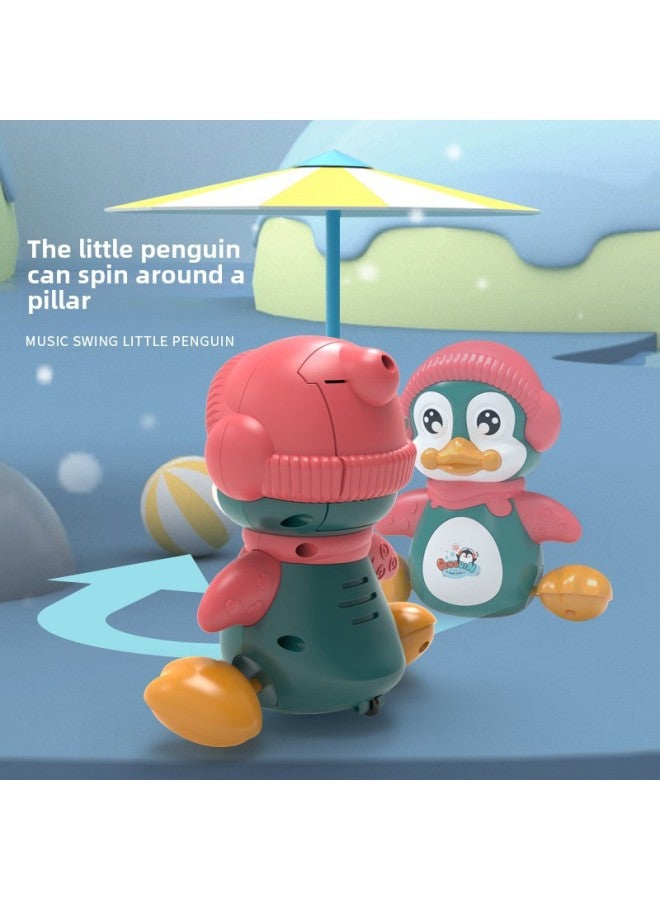 Electric Singing Dancing Penguin Children's Toys 0-1 Year Old Baby Sound And Light Swing Small Yellow Duck Early Education Educational Toys-Color:Red Hat-voice-controlled Swing Penguin-Specifications:Charging Version + Color Box + Screwdriver For Free  - Image 1