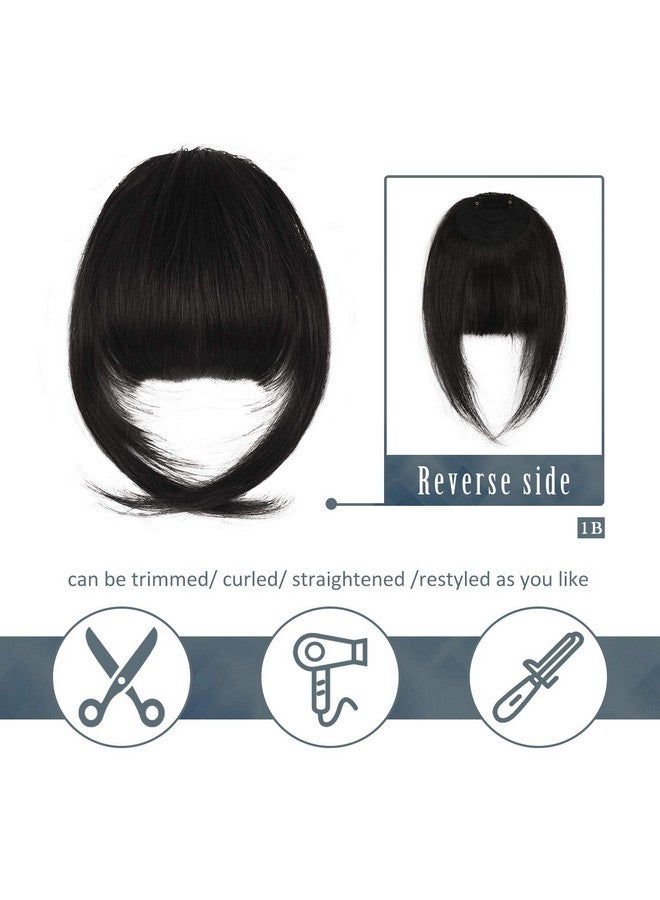 BARSDAR Clip in Bangs - Human Hair Bangs Extensions for Women, French Thick Black Hair Bangs Clip in - Real Human Hair Bangs Natural Hair Clip in Bangs Hairpieces Girls Daily - Natural Black - Image 3