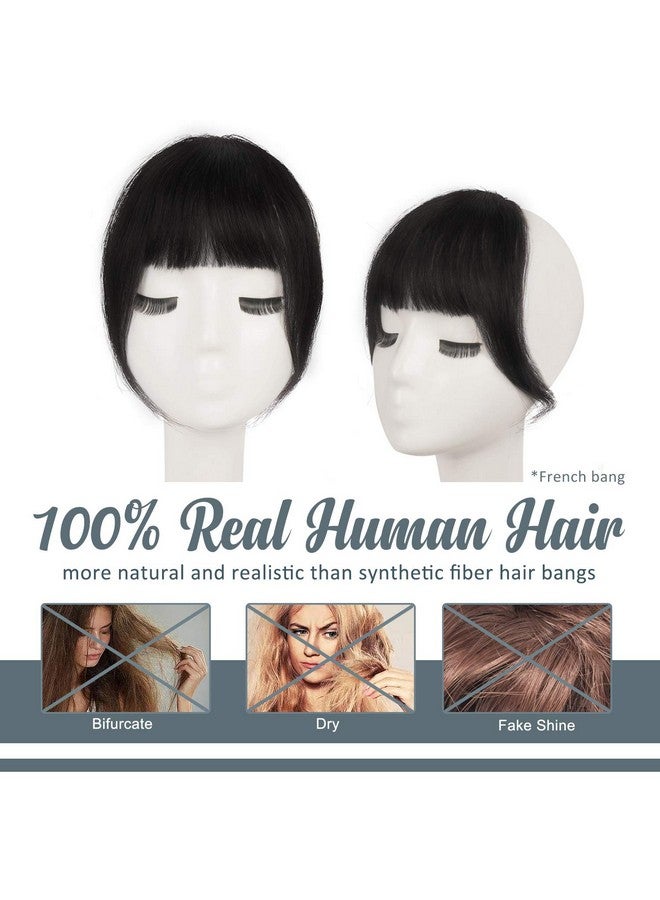BARSDAR Clip in Bangs - Human Hair Bangs Extensions for Women, French Thick Black Hair Bangs Clip in - Real Human Hair Bangs Natural Hair Clip in Bangs Hairpieces Girls Daily - Natural Black - Image 2