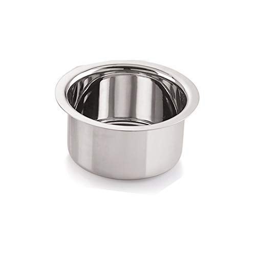 RBGIIT Stainless Steel Tope Induction TRIPLY Base Patila Heavy Bottom Bhagona Tapeli Used for Boiling Milk Thick Container for Cooking Rice biryani with Flat Base dekchi pan 1500 ML - Image 1