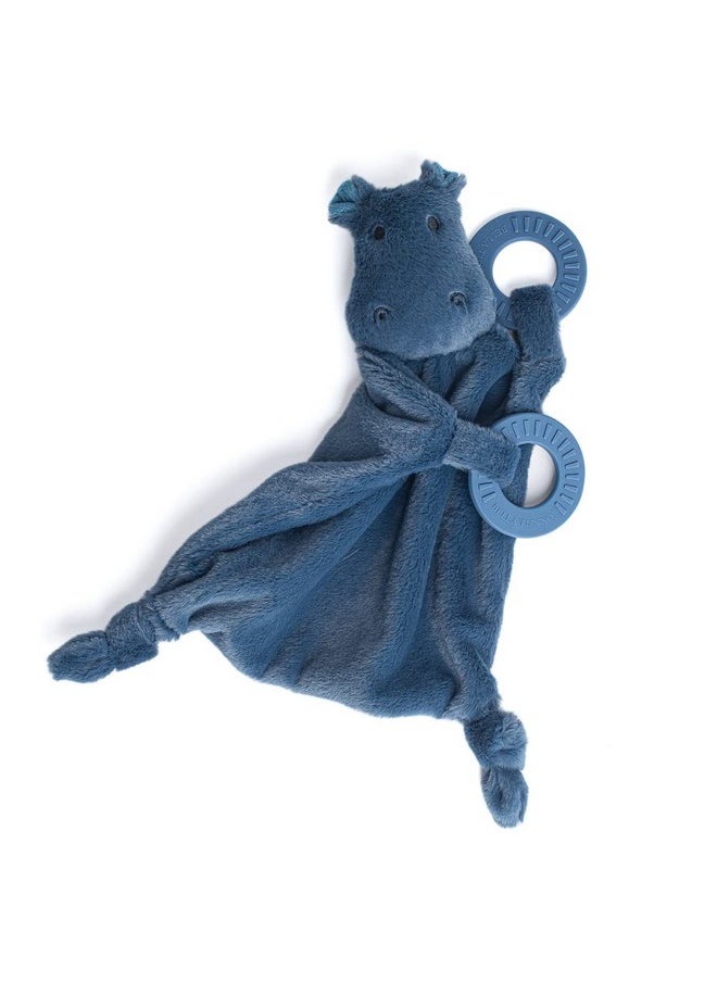 Bella Tunno Teether Buddy Soft Plush Baby Lovey With Textured Baby Teether Toy And Gentle Rattling Head Comforts And Brings Teething Relief Colorful Animalthemed Baby Teething Toys (Hippo)  - Image 3