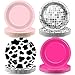 CHUNNIN 48Pcs Western Cowgirl Party Paper Plates for Cow Print Themed Party Supplies 7 Hot Pink Disco Ball Disposable Dessert Plates for Cowgirl Birthday Bachelorette 80s 90s Disco Shower Party Decorations - Image 3