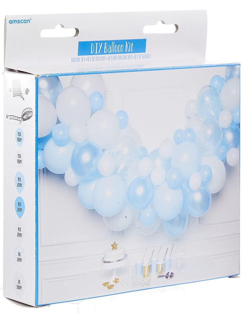 Amscan Blue and White DIY Latex Balloon Arch Garland Kit - 70 Pieces, 4m Balloon Decorations for Birthday, Wedding, Baby Shower, Bridal Shower  - Image 2