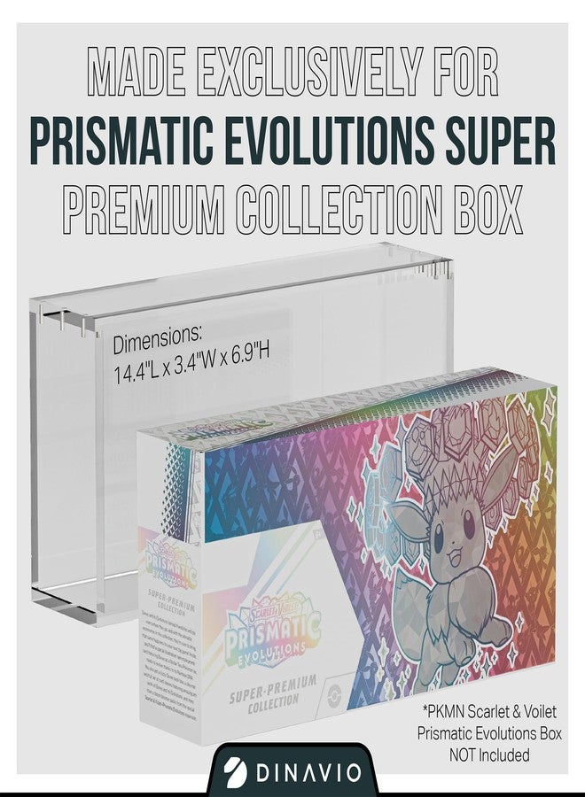 Dinavio Crafthouse Prismatic Evolutions SPC Box Acrylic Display Case with Magnetic Lid - 8 + 5mm Thick Acrylic with 5x3mm Magnets - Compatible with Prismatic Evolutions Super-Premium Collection Box - Image 2