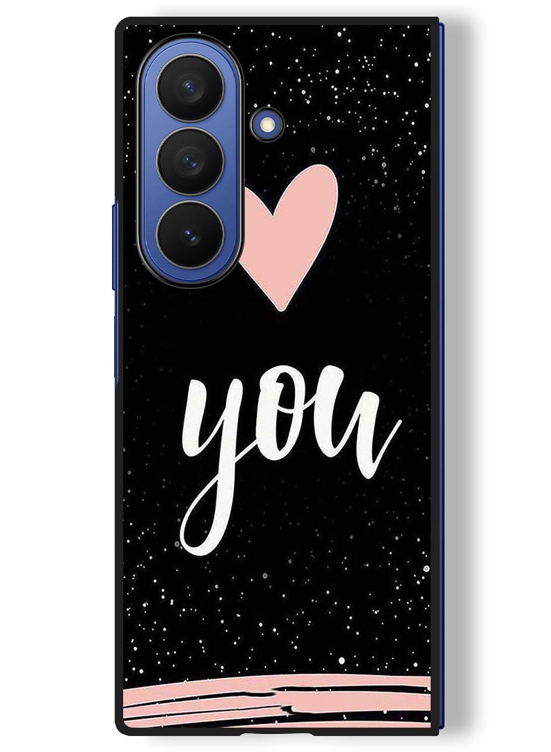 Theodor Case Compatible with Samsung Galaxy Z Fold 7 - 8 Inch Protection Shockproof Bumper Cover Love You - Image 1