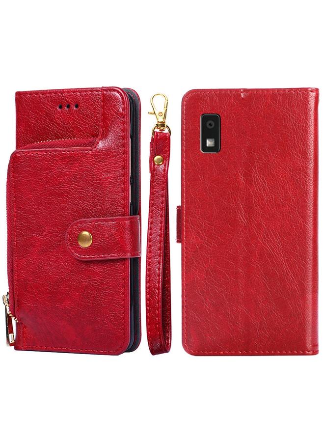 erorex Case For Sharp Aqous Wish 3 Zipper Bag Leather Phone Case - Image 1