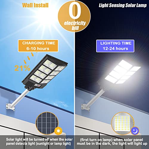 RJ - 400 Watt Solar Street Lights Outdoor Automatic Motion Sensor Lights High Lumen Waterproof Solar LED Lamp with Aluminum Wall Mounting Bracket with Remote Control (2 Years Warranty) - Image 3