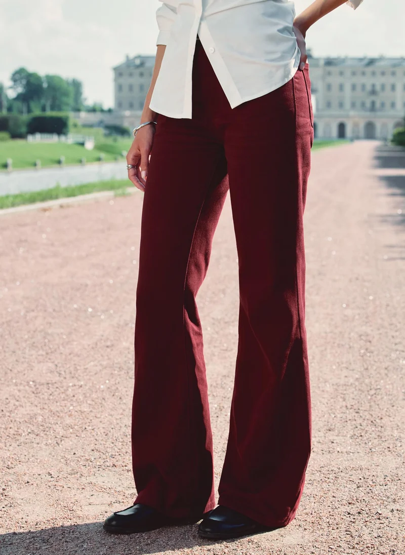 Flared mid-rise jeans