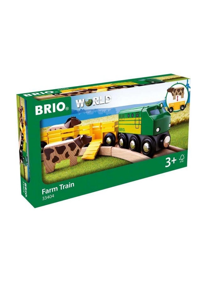 Brio BRIO World 33404 - Farm Train | 5-Piece Wooden Toy Train Set for Kids | Ideal for Ages 3 & Up | Certified Sustainable Materials  - Image 1