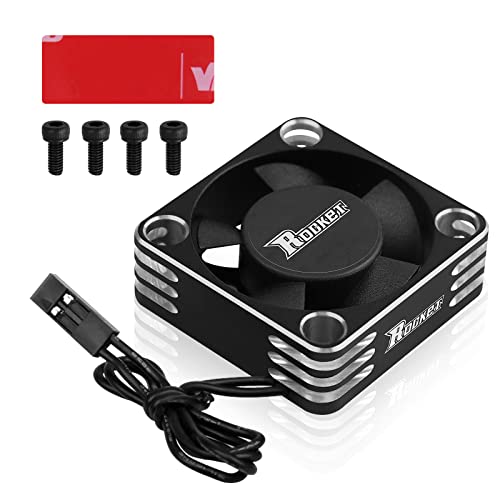 ARRAROWN 30mm RC Motor Heatsink 28000RPM ESC Cooling Fan for RC Car 1/8 1/10 1/12 Scale 540 550 Brushless Motor (Black+Silver) - Image 1