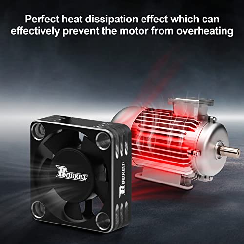 ARRAROWN 30mm RC Motor Heatsink 28000RPM ESC Cooling Fan for RC Car 1/8 1/10 1/12 Scale 540 550 Brushless Motor (Black+Silver) - Image 4