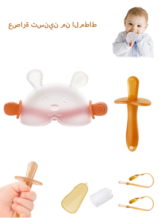 Lemon 2 Pcs Baby Teething Toys for Babies 0-6 Months, Silicone Teething Mitten, No Drop Teether Mitten for Teething Relief  - Image 1