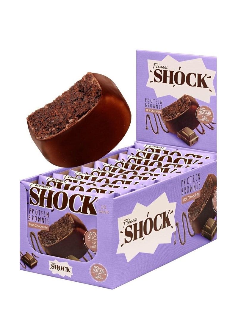 Fitness Shock Fitness Shock Protein Brownie Hot Chocolate Flavor Pack of 10  - Image 1