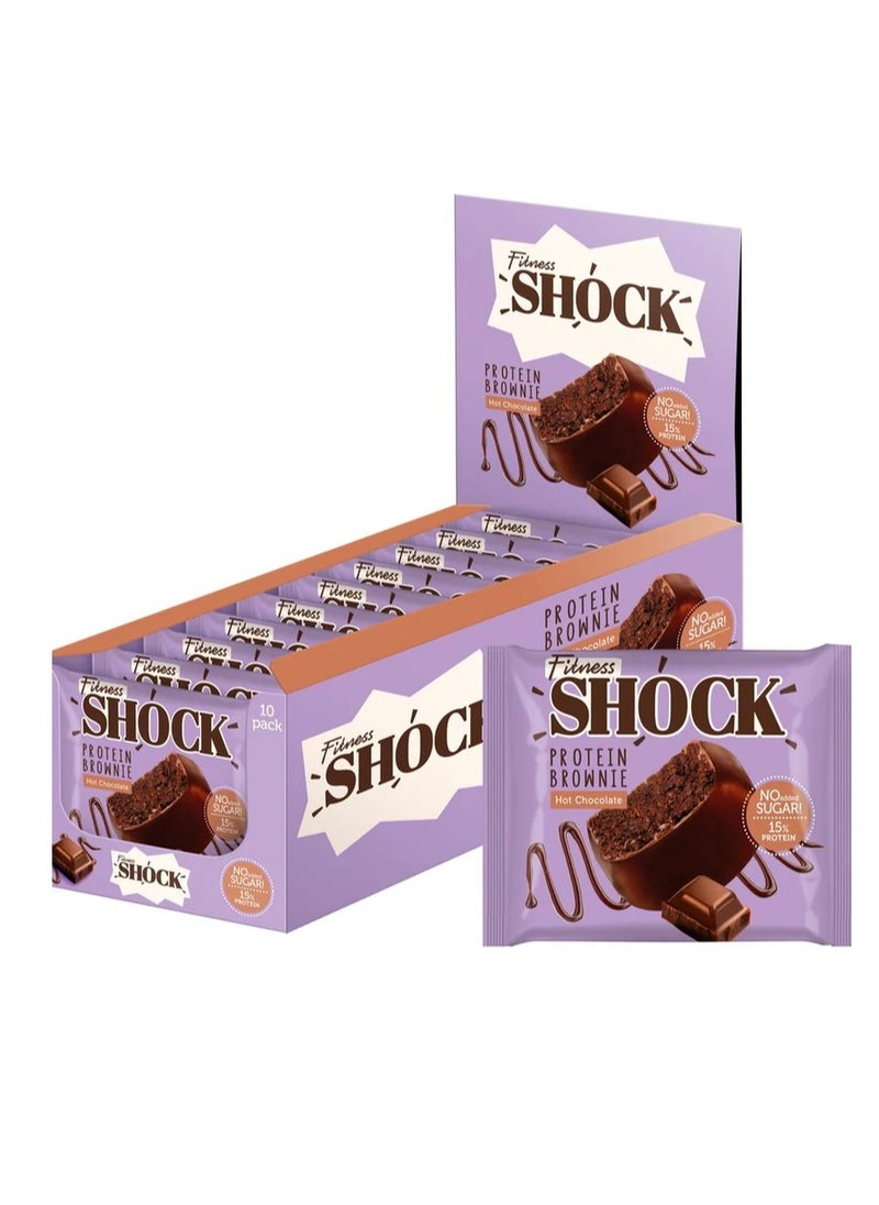 Fitness Shock Fitness Shock Protein Brownie Hot Chocolate Flavor Pack of 10  - Image 2