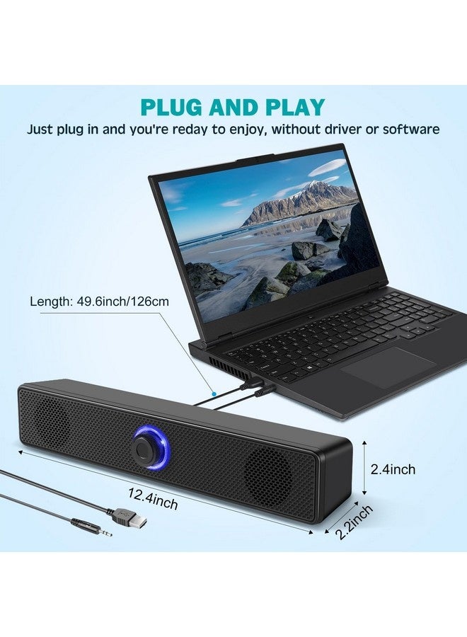 Beauenty Computer Speakers USB speaker PC Speakers Wired Stereo Desktop Speakers for Computer Desktop Laptop PC Pad Cellphone - Image 3