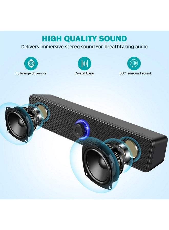 Beauenty Computer Speakers USB speaker PC Speakers Wired Stereo Desktop Speakers for Computer Desktop Laptop PC Pad Cellphone - Image 2
