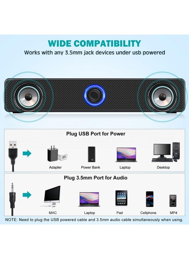 Beauenty Computer Speakers USB speaker PC Speakers Wired Stereo Desktop Speakers for Computer Desktop Laptop PC Pad Cellphone - Image 4