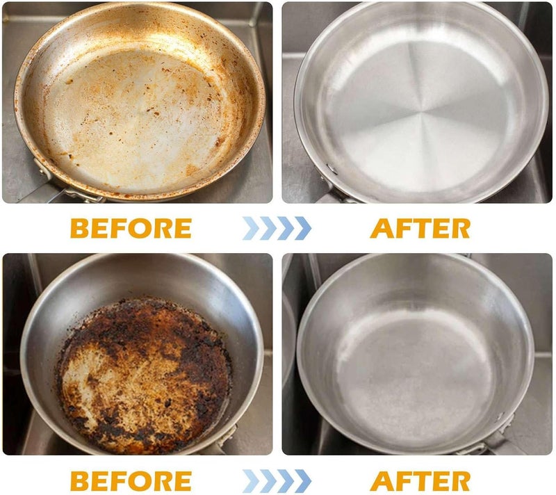 كلاراكو مسحوق تنظيف قوي متعدد الأغراض - مسحوق تنظيف رغوي متعدد الأغراض لإزالة الصدأ للمطبخ، عامل تنظيف قوي متعدد الوظائف للمنزل، تنظيف فعال لإزالة بقع الزيت العنيدة (100 جرام/قطعة واحدة) - Image 5