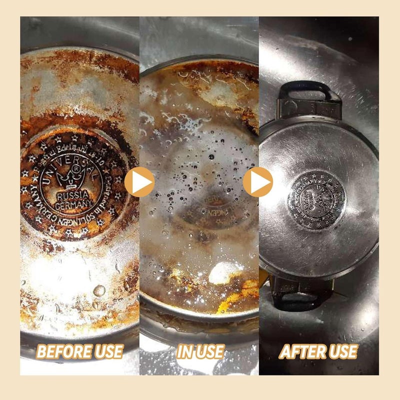 كلاراكو مسحوق تنظيف قوي متعدد الأغراض - مسحوق تنظيف رغوي متعدد الأغراض لإزالة الصدأ للمطبخ، عامل تنظيف قوي متعدد الوظائف للمنزل، تنظيف فعال لإزالة بقع الزيت العنيدة (100 جرام/قطعة واحدة) - Image 4