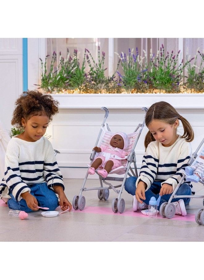 JC TOYS ; Berenguer Boutique ; Single Umbrella Baby Doll Stroller ; Elephant Theme ; Pink ; Ages 2 +  - Image 3