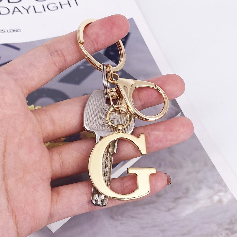 LAXPICOL Gold Letter A-Z Keychain for Women Men Purse Handbags Metal Alphabet Initial Letter Key Ring Keychain - Image 3