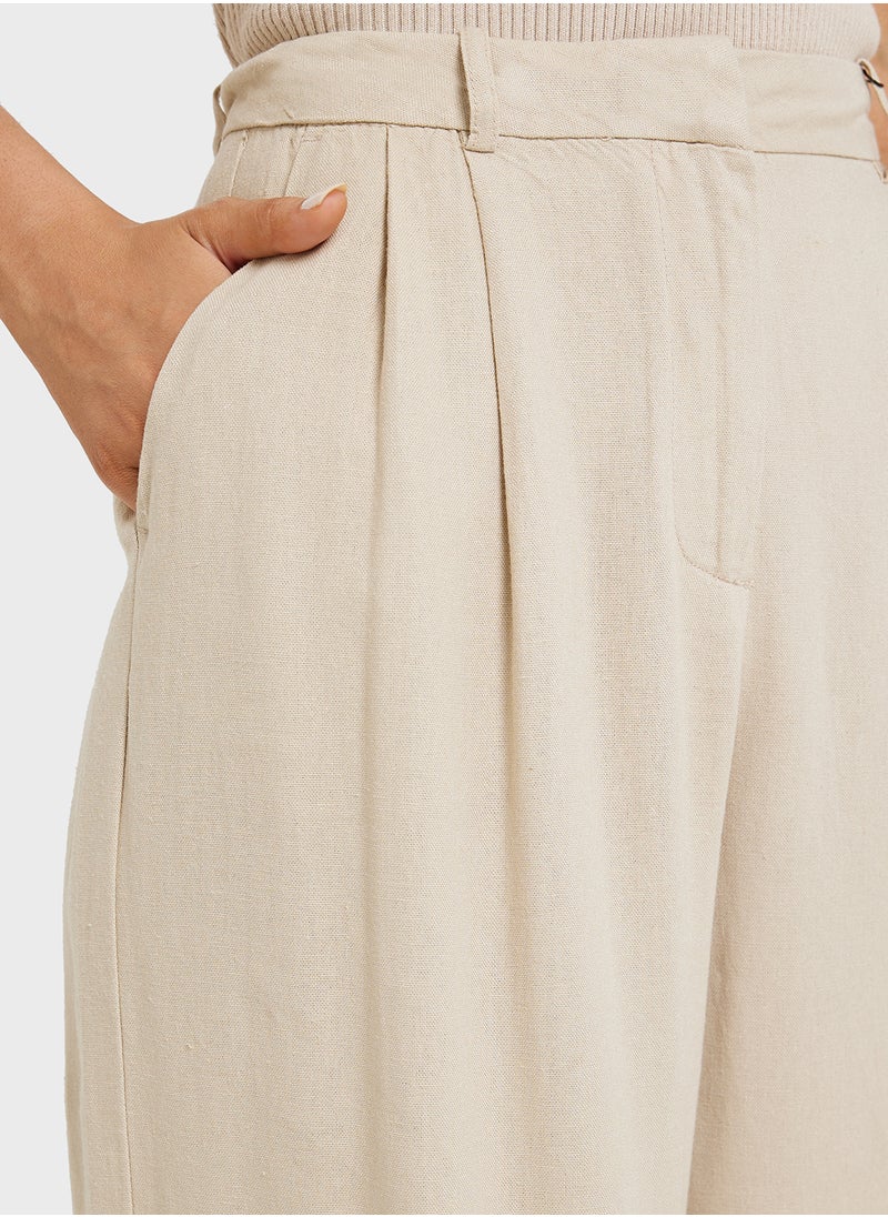 VERO MODA - Wide Leg Linen 30" Pants - Image 1