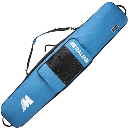 MERALIAN Snowboard Bag for Air Travel,Padded Snowboard Bag Fit Board,Boots, Jacket, Pants, Helmet and Gear,Available Length in 155cm 165cm. (BLK/BLUE, 165CM) - Image 1