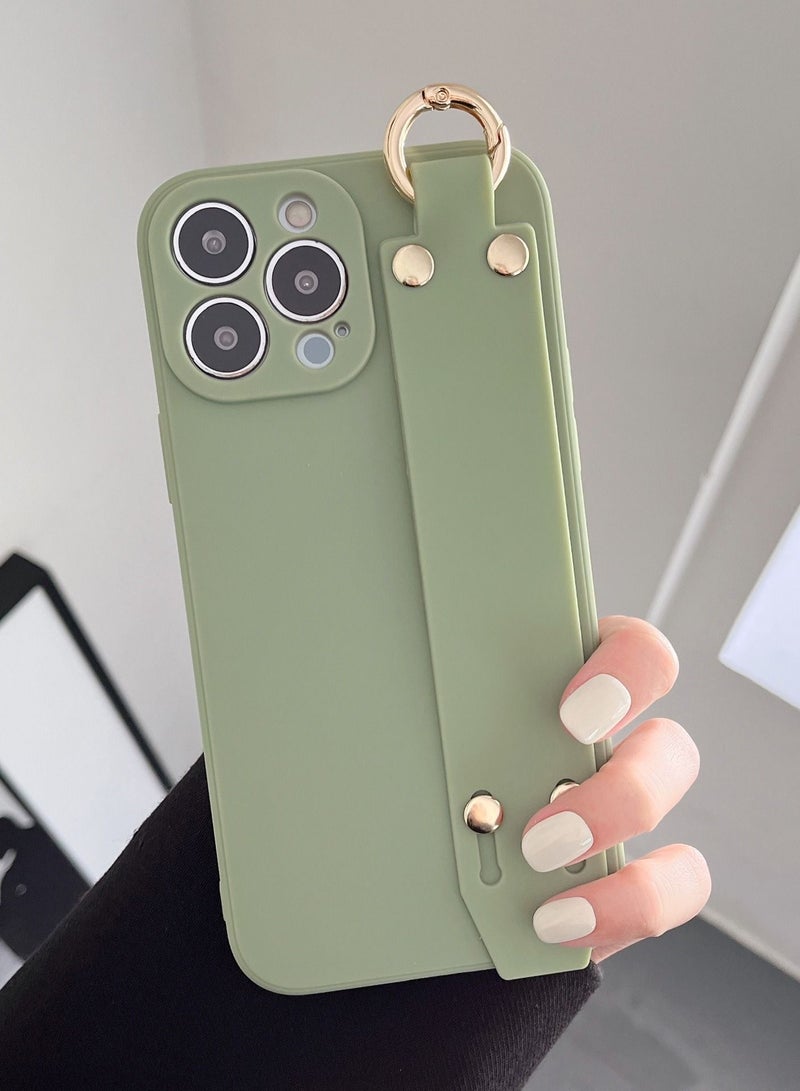 Loquat Cartoon Silicone Soft Shell Apple Phone Case With Wrist Strap Holder - Image 1