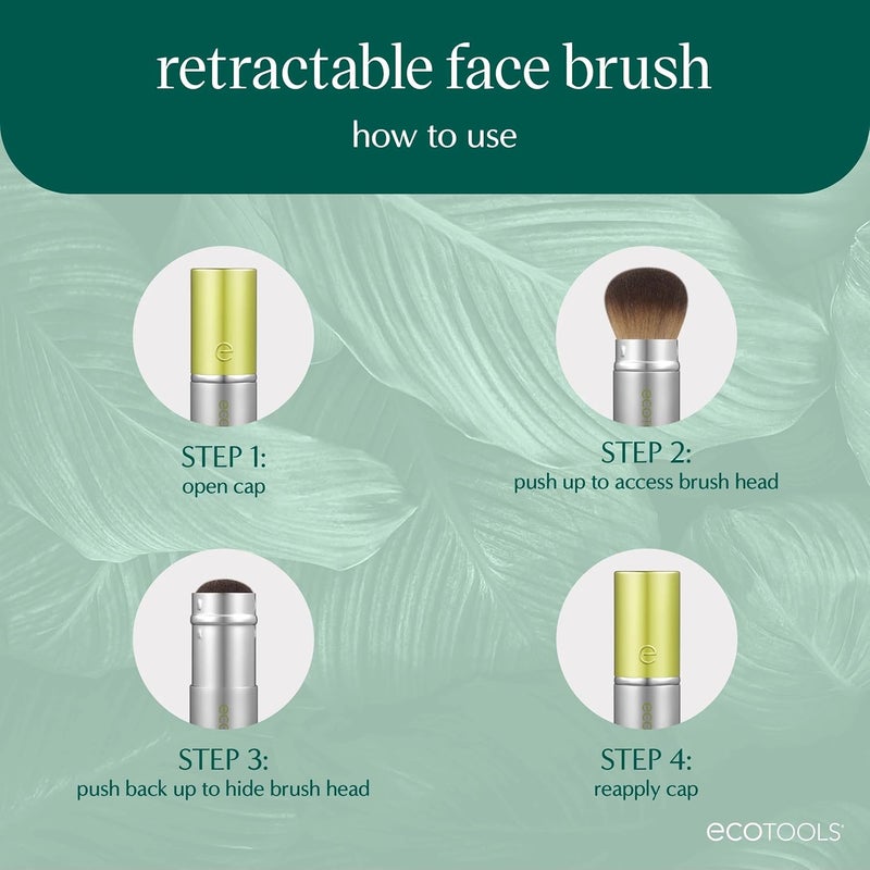 EcoTools Retractable Face Brush - Travel Kabuki Brush for Powder and Bronzer - Image 3