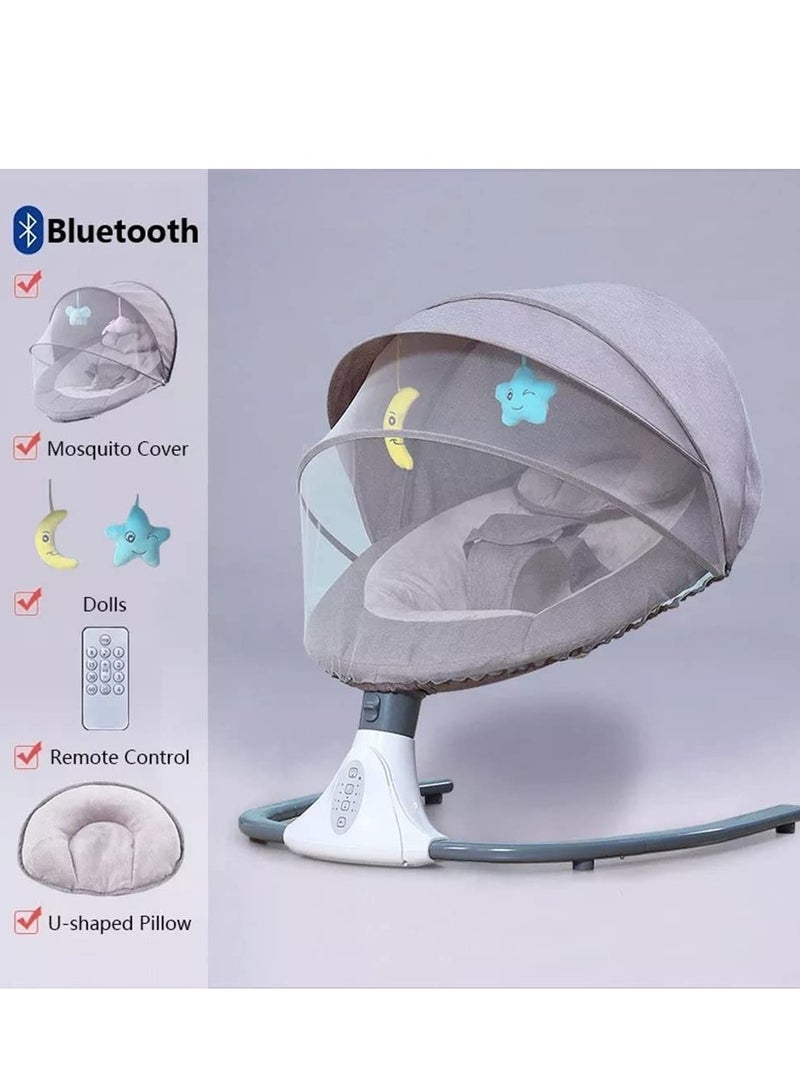 XiuWoo Baby Rocker Automatic Snoozer Baby Swing Crib Electric Rocking Chair Smart Bluetooth Electric Cradle With Remote control and Mosquito Net Newborn to Toddler - Image 4