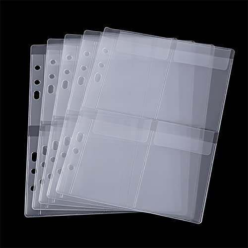 CYFUN DESIGN 10 Sheet Binder Pockets Inserts with four pockets A5 Size 6 Hole Binder Folder for Dies and Stamps Storage,Waterproof PVC Clear Bags Protectors for Cutting Dies Stencil Album Stamp Crafts - Image 1