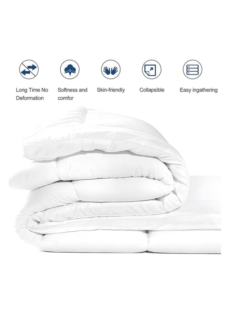 COMFY COTTON WHITE HOTEL QUALITY FIBER FILLED 180 X 200 X 10 CM MATTRESS TOPPER WITH BLACK PIPING - Image 4