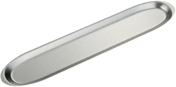Stainless Steel Rustproof Striped Serving Platter Narrow Pattern Appetizer Dish For Parties Picnics Size B - Image 1