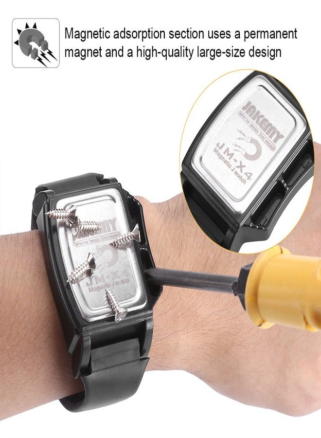 زيروديس سوار معصم مغناطيسي، مسامير، رؤوس مثقاب، مكونات، حلقة امتصاص دائمة لتخزين الأجزاء الصغيرة - Image 2