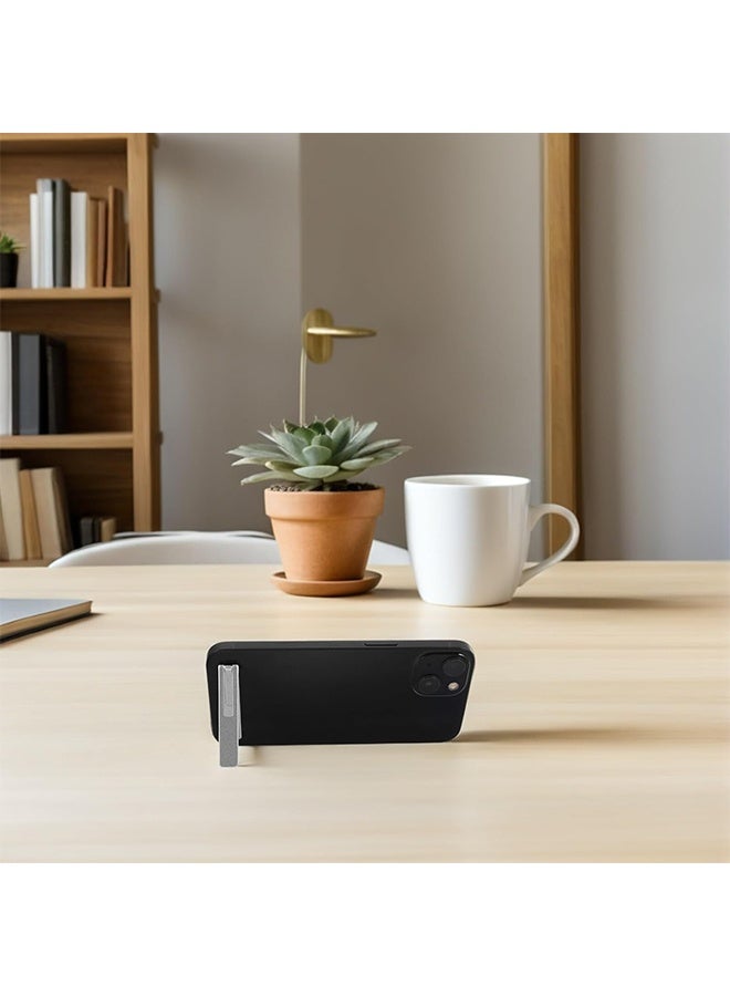 4PCS Ultra-Thin Adjustable Metal Phone Kickstand, Durable Mini Foldable Stick-On Back Stand, Universal Portable Phone Holder for All Phones Tablets Mobile Devices Black Silver - Image 5