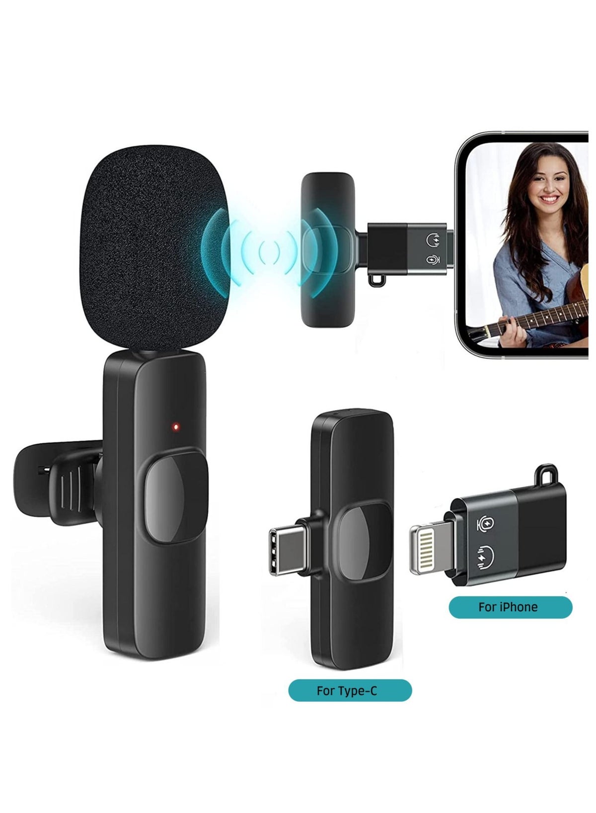 راكسوم Raxoom Wireless Collar Clip Microphone For Type Mobile Phones Microphone