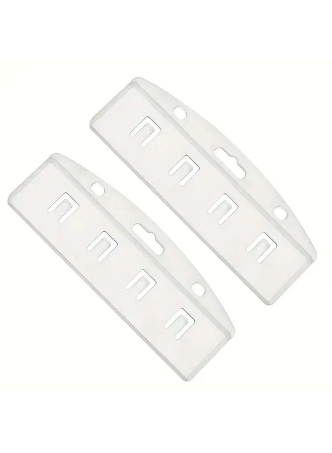 10pcs Clear Plastic Vertical Half Card Holders with Movable Gripper Durable ID Case - Image 5
