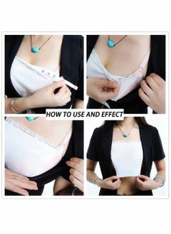 Y&D 3Pcs Lady Lace Clip-on Mock Camisole Exposure Proof Bra Insert Anti Peep Invisible Lace Overlay Modesty Panel Vest for Women (Black White Flesh)  - Image 3