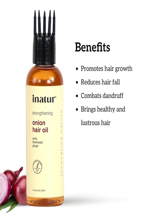 إناتور زيت البصل من إيناتور | لنمو الشعر، يقوي الجذور، يقلل تساقط الشعر والقشرة | مع حبة البركة والزنجبيل والسمسم والمانجيستا | خالٍ من السيليكون، غير دهني | طبيعي لجميع أنواع الشعر | 100 مل - Image 5
