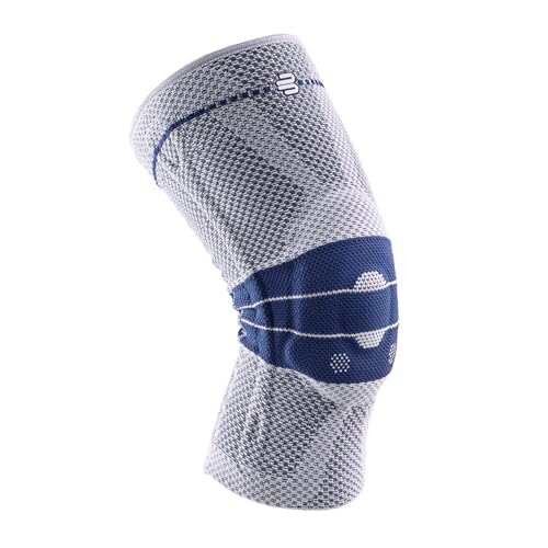 Bauerfeind - GenuTrain - Knee Support Brace - Targeted Support for Pain Relief and Stabilization of the Knee, Provides Relief of Weak, Swollen, and Injured Knees - Size 4C, Comfort - Color Titanium - Image 1