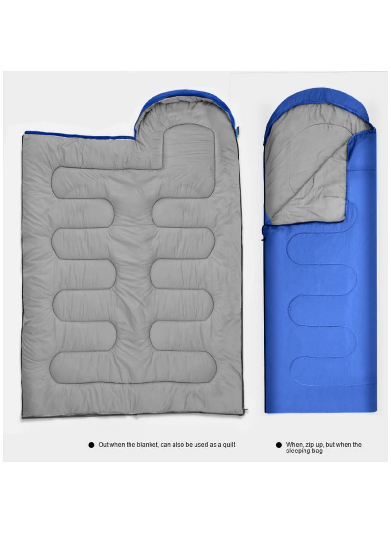 1PC Lightweight Camping Sleeping Bag 4 Season Warm & Cold Backpacking Compression Sleeping Bag for Outdoor Traveling Hiking Mat blue - Image 3