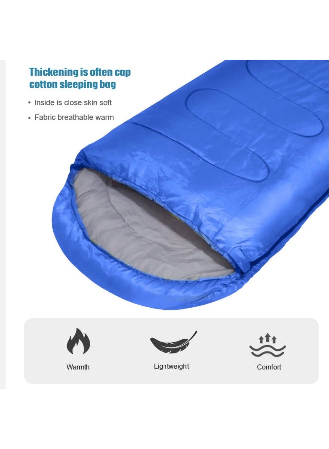 1PC Lightweight Camping Sleeping Bag 4 Season Warm & Cold Backpacking Compression Sleeping Bag for Outdoor Traveling Hiking Mat blue - Image 4