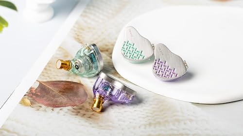 Kinboofi KBEAR Rosefinch inEar HeadphoneNoise Cancellation Earphone with AviationGrade zinc Alloy faceplate Wired Earbuds Haedphone with Detachable Cable for Singer Pale Purple with Microphone - Image 3