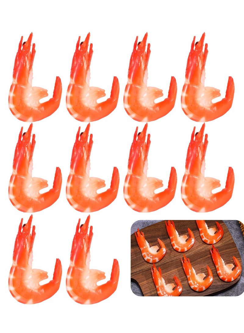 Excefore 10 Pack Artificial Shrimps Model, Red Simulated Fake Shrimps Model, Suitable for Home Kitchen Party Props Decoration  - Image 1