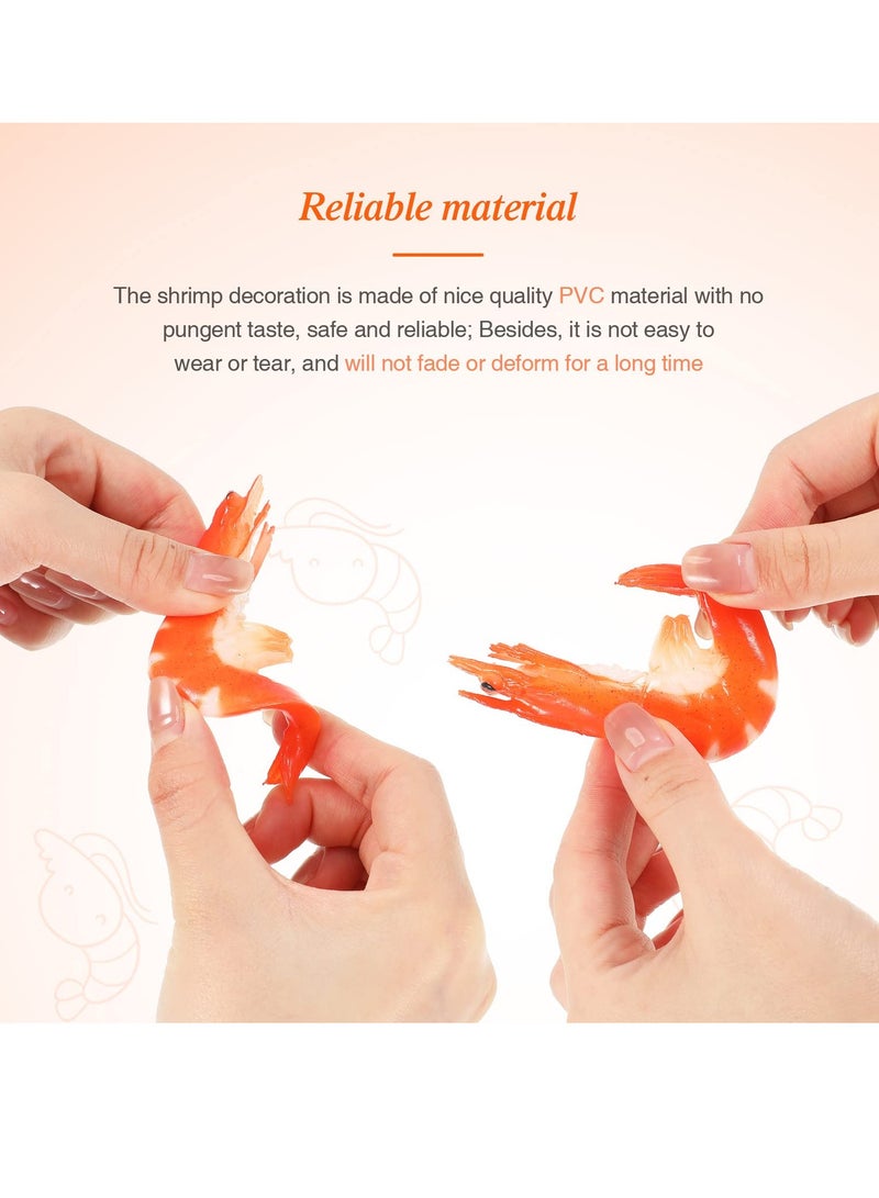 Excefore 10 Pack Artificial Shrimps Model, Red Simulated Fake Shrimps Model, Suitable for Home Kitchen Party Props Decoration  - Image 4